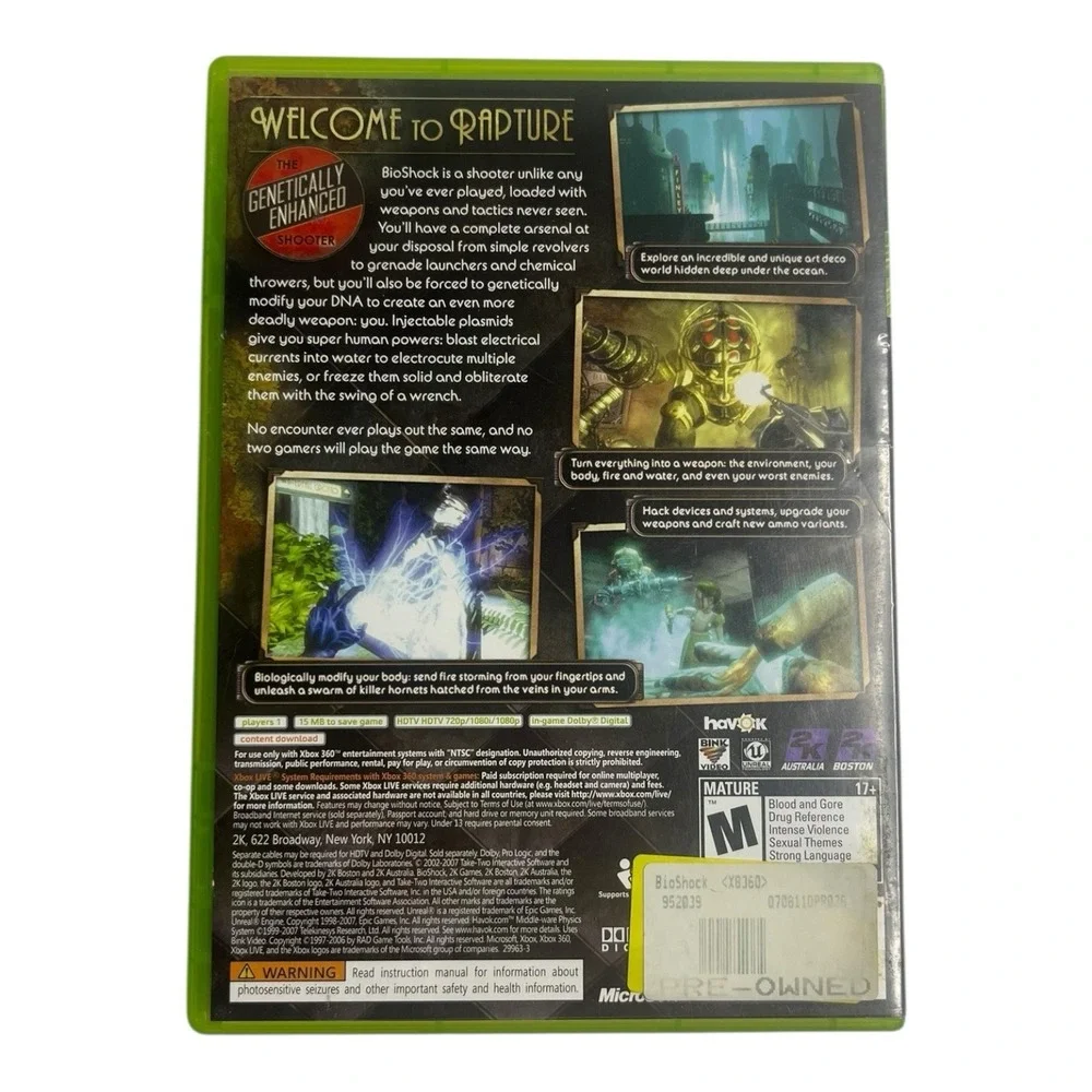 Xbox 360 Resident Evil Bioshock Crysis 3 Walking Dead Video Game Bundle Lot 5